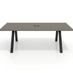Mesa de reuniones rectangular UvePro fondo 100cm, estructura negra