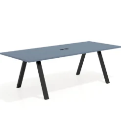 Mesa de reuniones rectangular UvePro fondo 100cm, estructura negra