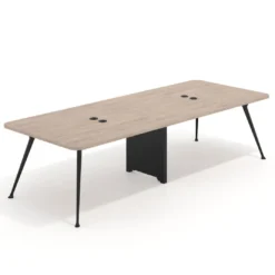 Mesa de reuniones Tekno doble, fondo 120, patas aluminio inyectado, estructura cromada