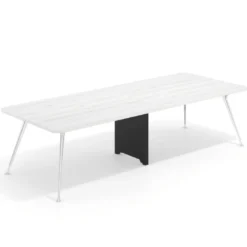 Mesa de reuniones Tekno doble, fondo 120, patas aluminio inyectado, estructura cromada