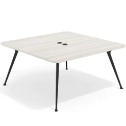 Mesa de reuniones Tekno, fondo 160, patas aluminio inyectado, estructura negra