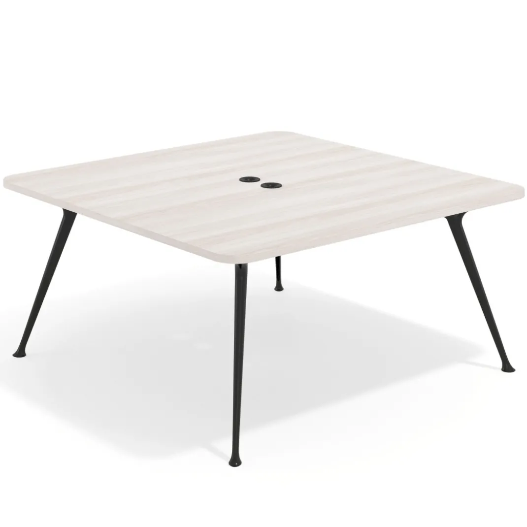 Mesa de reuniones Tekno, fondo 160, patas aluminio inyectado, estructura negra