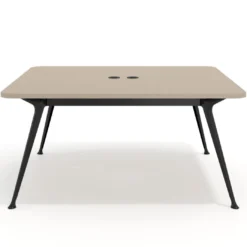 Mesa de reuniones Tekno, fondo 160, patas aluminio inyectado, estructura negra