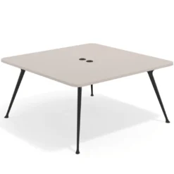 Mesa de reuniones Tekno, fondo 160, patas aluminio inyectado, estructura negra