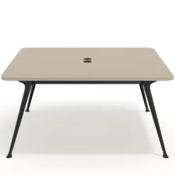 Mesa de reuniones Tekno, fondo 160, patas aluminio inyectado, estructura negra
