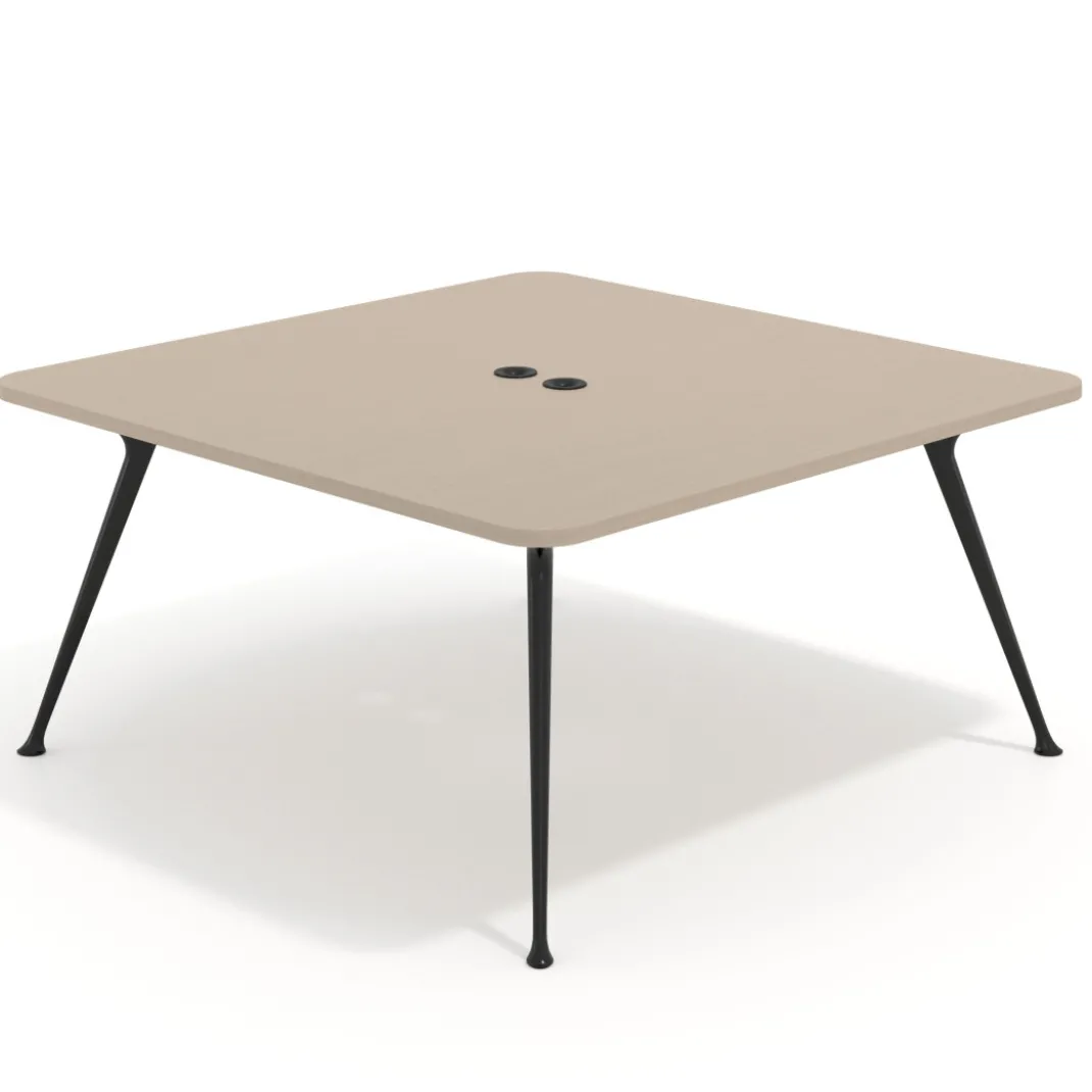 Mesa de reuniones Tekno, fondo 160, patas aluminio inyectado, estructura negra