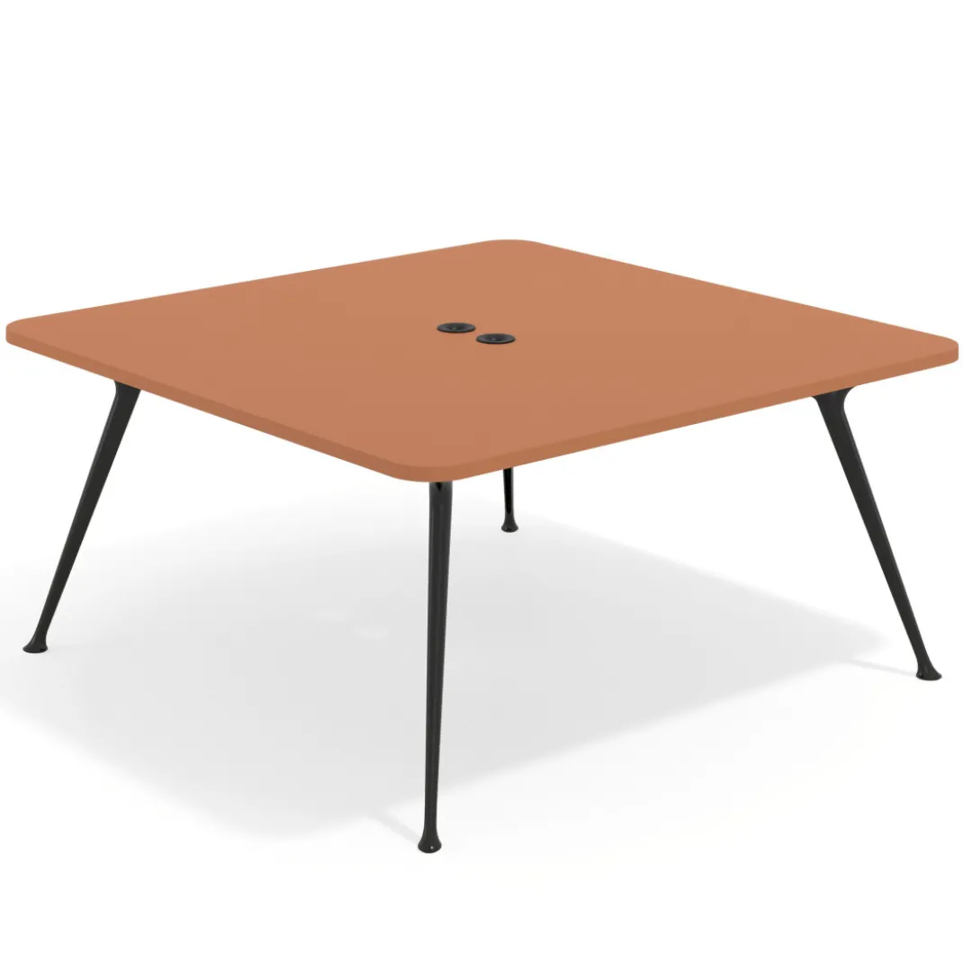 Mesa de reuniones Tekno, fondo 160, patas aluminio inyectado, estructura negra