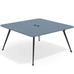 Mesa de reuniones Tekno, fondo 160, patas aluminio inyectado, estructura negra