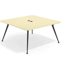 Mesa de reuniones Tekno, fondo 160, patas aluminio inyectado, estructura negra