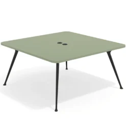 Mesa de reuniones Tekno, fondo 160, patas aluminio inyectado, estructura negra