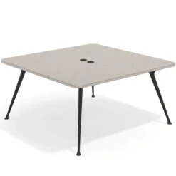 Mesa de reuniones Tekno, fondo 160, patas aluminio inyectado, estructura negra
