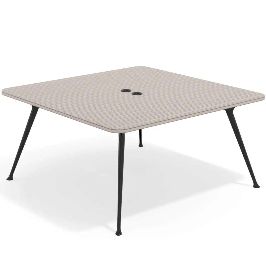 Mesa de reuniones Tekno, fondo 160, patas aluminio inyectado, estructura negra