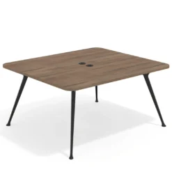Mesa de reuniones Tekno fondo 140, patas aluminio inyectado, estructura negra