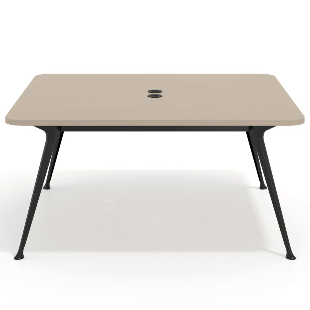 Mesa de reuniones Tekno fondo 140, patas aluminio inyectado, estructura negra
