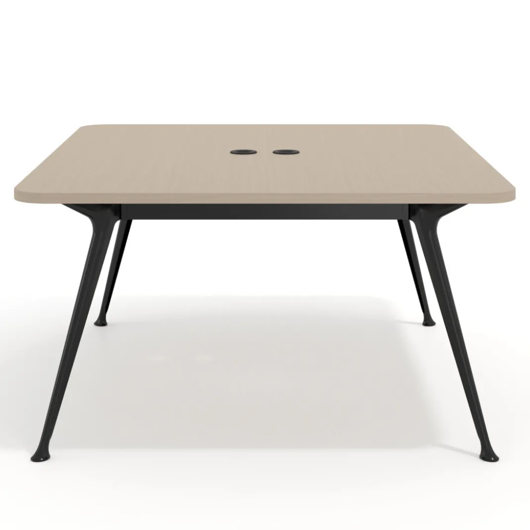 Mesa de reuniones Tekno fondo 140, patas aluminio inyectado, estructura negra