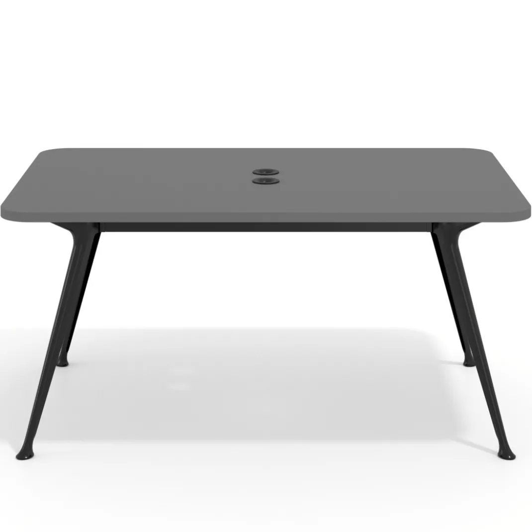 Mesa de reuniones Tekno fondo 120, patas aluminio inyectado, estructura negra