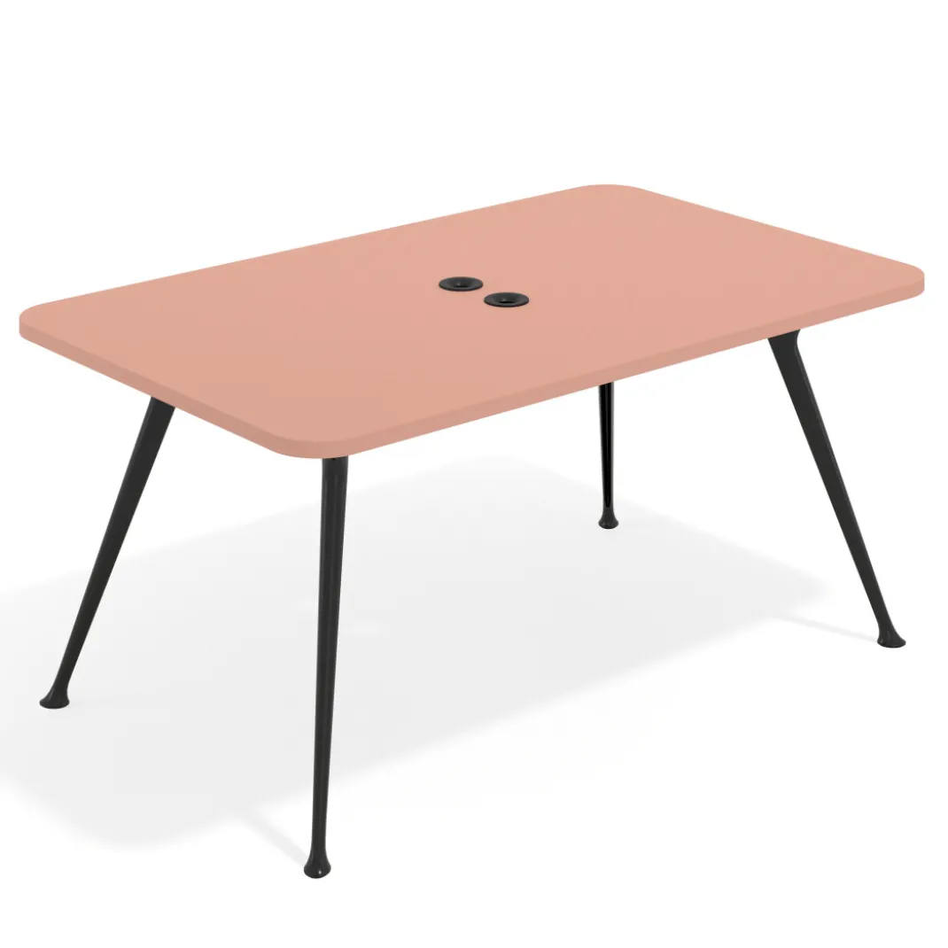Mesa de reuniones Tekno fondo 120, patas aluminio inyectado, estructura negra