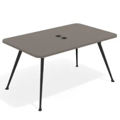 Mesa de reuniones Tekno fondo 120, patas aluminio inyectado, estructura negra