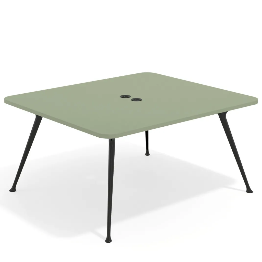 Mesa de reuniones Tekno fondo 140, patas aluminio inyectado, estructura negra