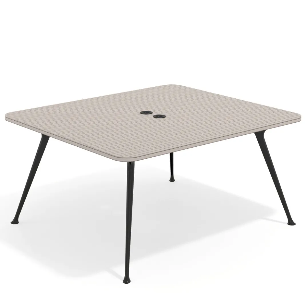 Mesa de reuniones Tekno fondo 140, patas aluminio inyectado, estructura negra