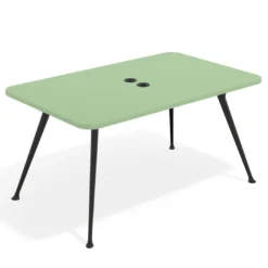 Mesa de reuniones Tekno fondo 120, patas aluminio inyectado, estructura negra