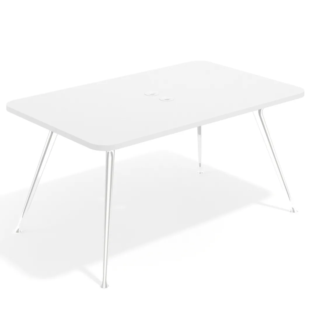 Mesa de reuniones Tekno fondo 120, patas aluminio inyectado, estructura cromada