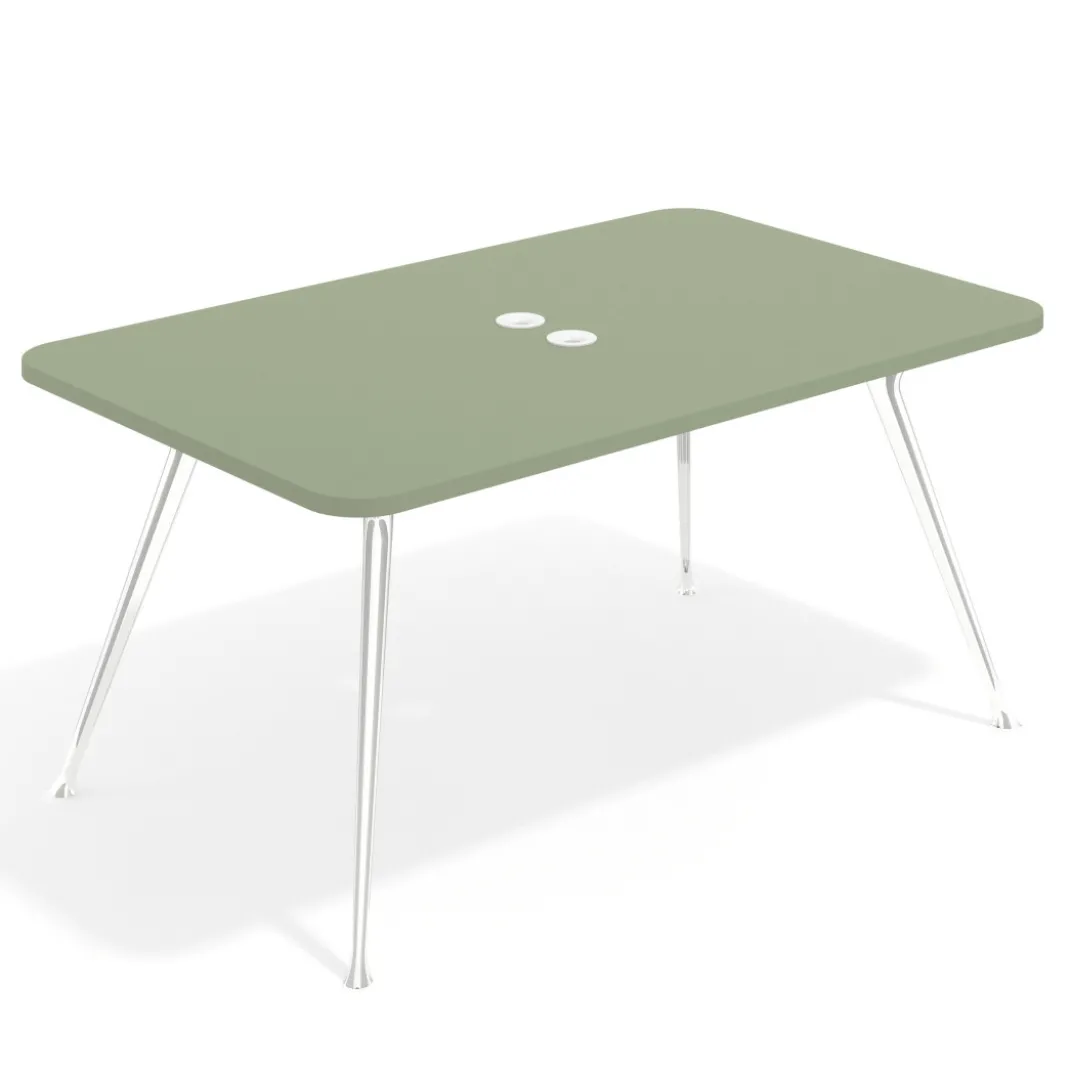 Mesa de reuniones Tekno fondo 120, patas aluminio inyectado, estructura cromada