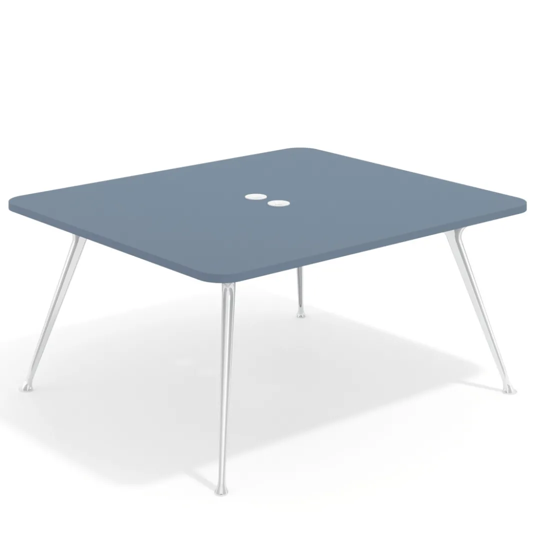 Mesa de reuniones Tekno fondo 140, patas aluminio inyectado, estructura cromada