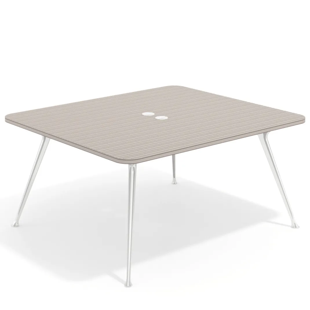 Mesa de reuniones Tekno fondo 140, patas aluminio inyectado, estructura cromada