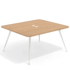 Mesa de reuniones Tekno fondo 140, patas aluminio inyectado, estructura cromada