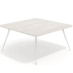 Mesa de reuniones Tekno, fondo 160, patas aluminio inyectado, estructura cromada