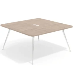 Mesa de reuniones Tekno, fondo 160, patas aluminio inyectado, estructura cromada
