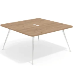 Mesa de reuniones Tekno, fondo 160, patas aluminio inyectado, estructura cromada