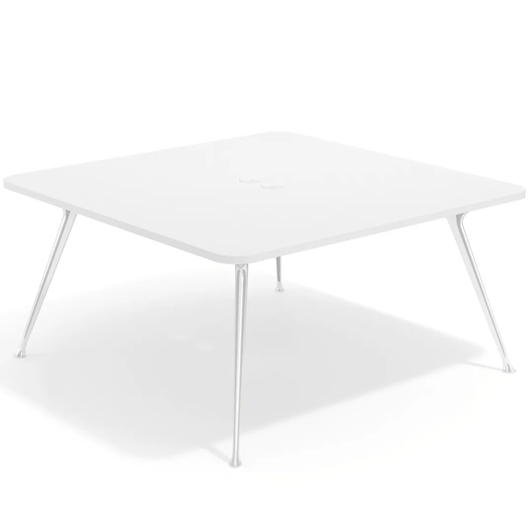 Mesa de reuniones Tekno, fondo 160, patas aluminio inyectado, estructura cromada