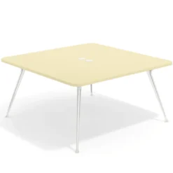 Mesa de reuniones Tekno, fondo 160, patas aluminio inyectado, estructura cromada