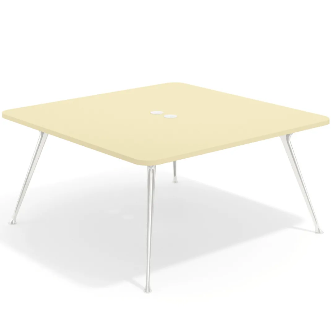 Mesa de reuniones Tekno, fondo 160, patas aluminio inyectado, estructura cromada