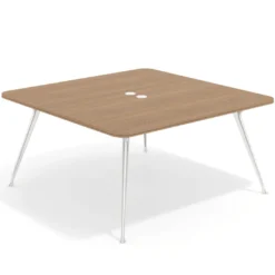 Mesa de reuniones Tekno, fondo 160, patas aluminio inyectado, estructura cromada
