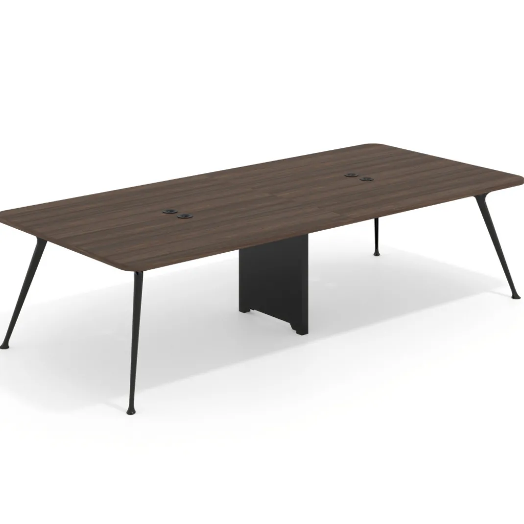 Mesa de reuniones Tekno gran formato, fondo 140, patas aluminio inyectado, estructura negra