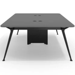 Mesa de reuniones Tekno gran formato, fondo 160, patas aluminio inyectado, estructura negra