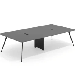 Mesa de reuniones Tekno gran formato, fondo 160, patas aluminio inyectado, estructura negra