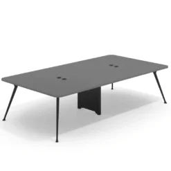 Mesa de reuniones Tekno gran formato, fondo 160, patas aluminio inyectado, estructura negra