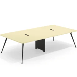 Mesa de reuniones Tekno gran formato, fondo 160, patas aluminio inyectado, estructura negra