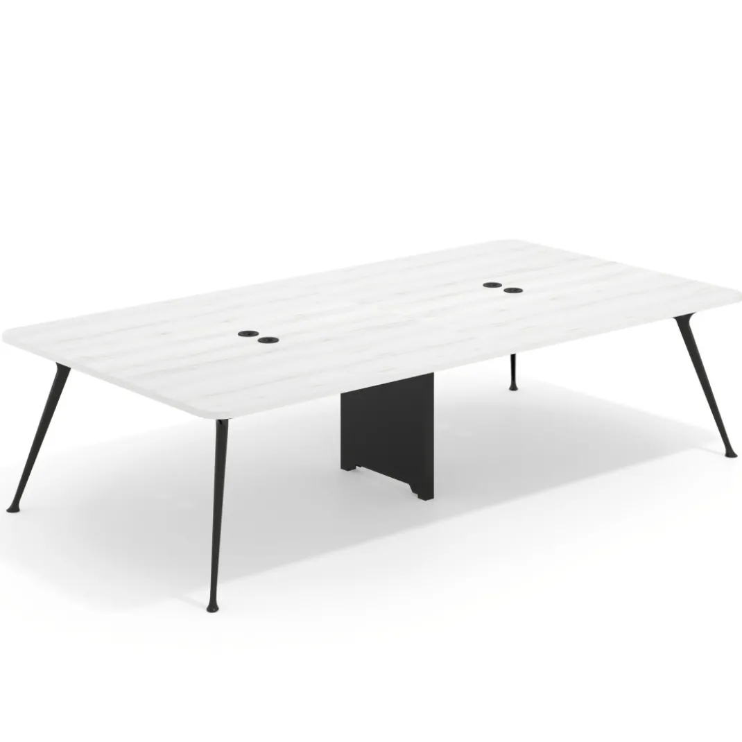 Mesa de reuniones Tekno gran formato, fondo 160, patas aluminio inyectado, estructura negra