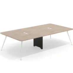 Mesa de reuniones Tekno gran formato, fondo 160, patas aluminio inyectado, estructura cromada