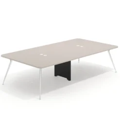 Mesa de reuniones Tekno gran formato, fondo 160, patas aluminio inyectado, estructura cromada