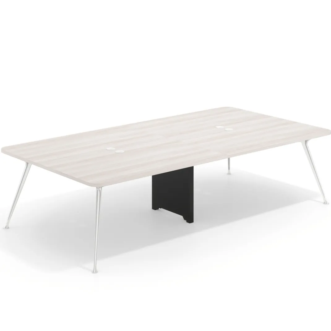 Mesa de reuniones Tekno gran formato, fondo 160, patas aluminio inyectado, estructura cromada