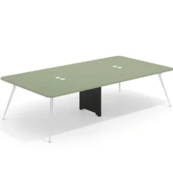 Mesa de reuniones Tekno gran formato, fondo 160, patas aluminio inyectado, estructura cromada