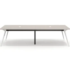 Mesa de reuniones Tekno gran formato, fondo 160, patas aluminio inyectado, estructura cromada