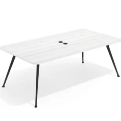 Mesa de reuniones Tekno gran formato, fondo 120, patas aluminio inyectado, estructura negra