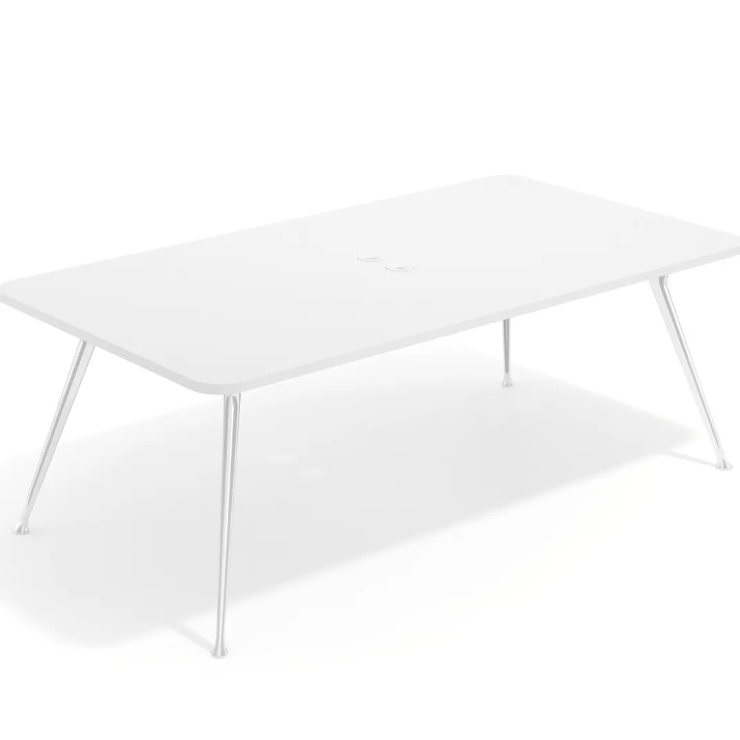 Mesa de reuniones Tekno gran formato, fondo 120, patas aluminio inyectado, estructura cromada